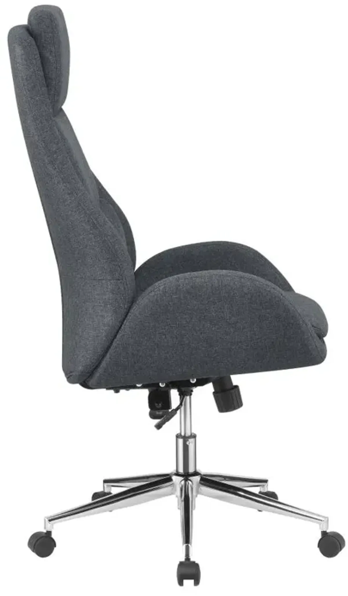 Cruz Upholstered Office Chair with Padded Seat Grey and Chrome