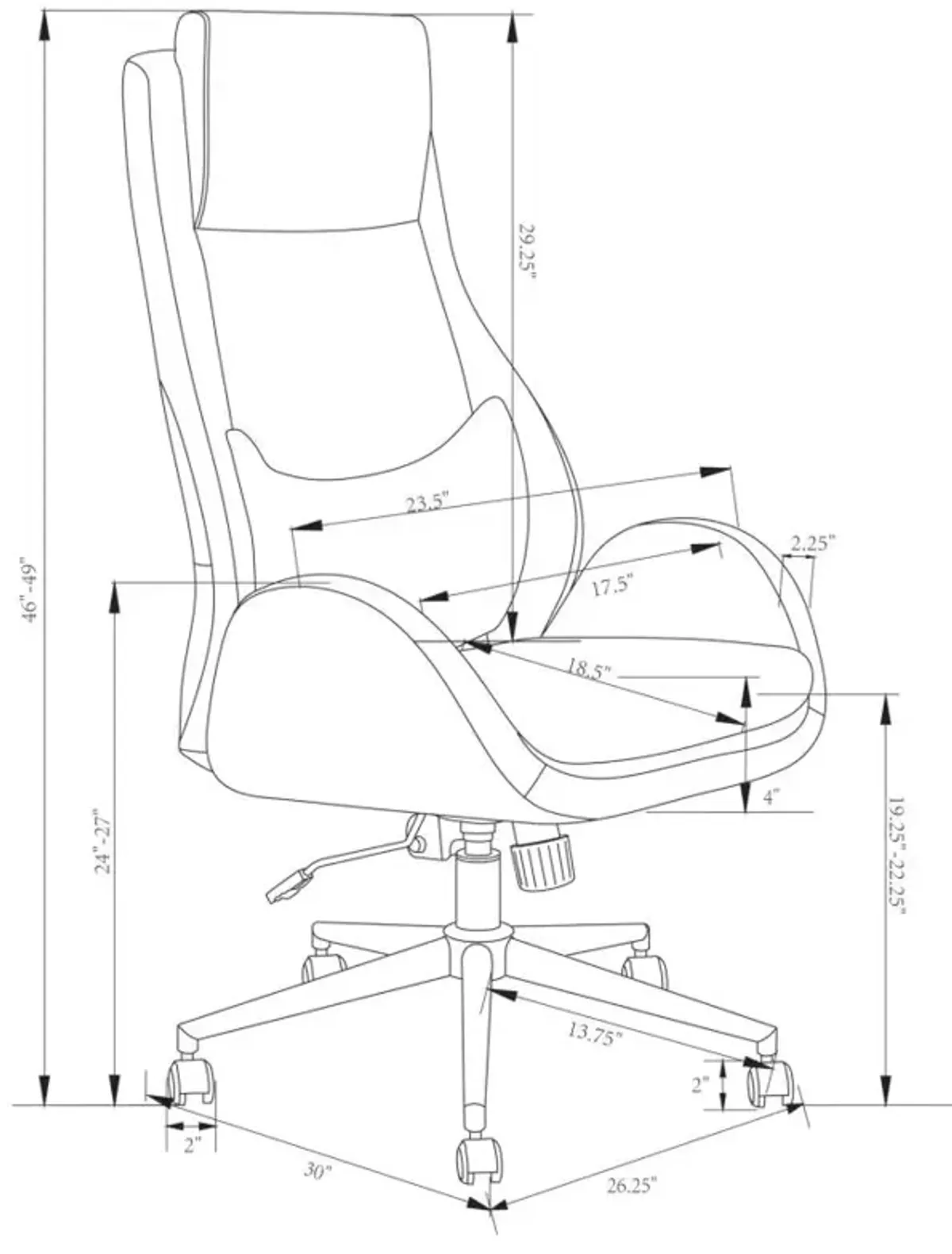 Cruz Upholstered Office Chair with Padded Seat Grey and Chrome