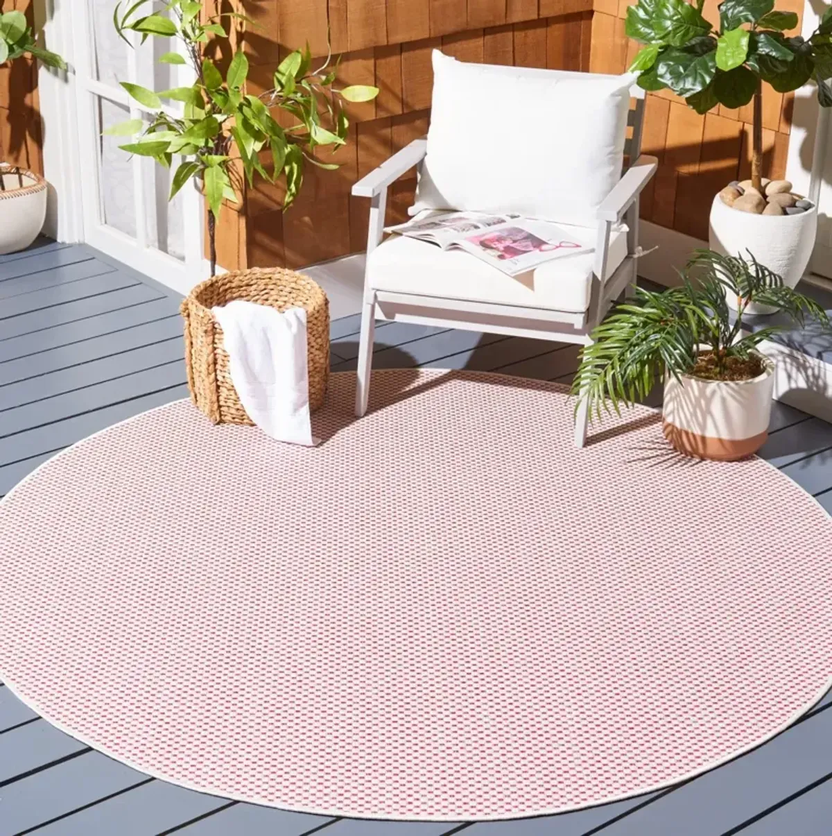 COURTYARD 8521 IVORY  4' x 4' Round Round Rug