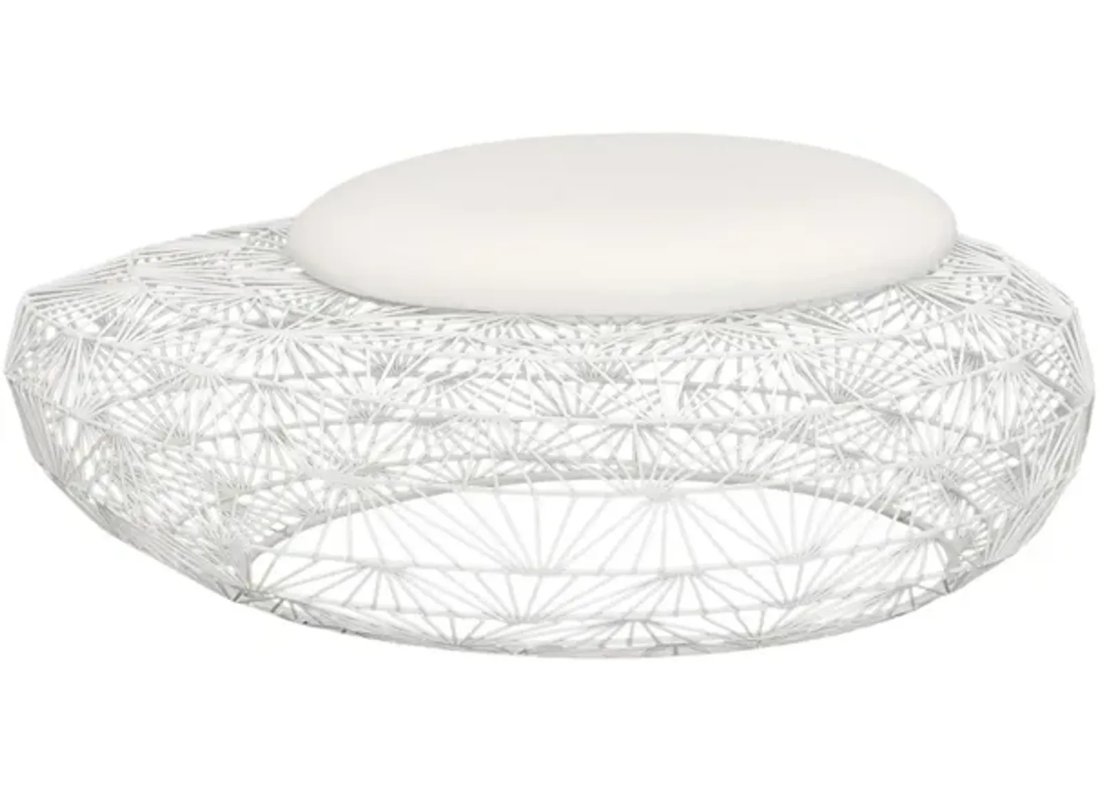 Wire Mesh Stone Stool with Cushion, LG