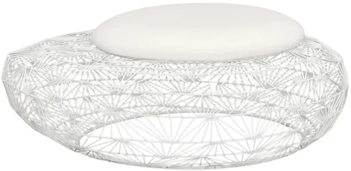 Wire Mesh Stone Stool with Cushion, LG