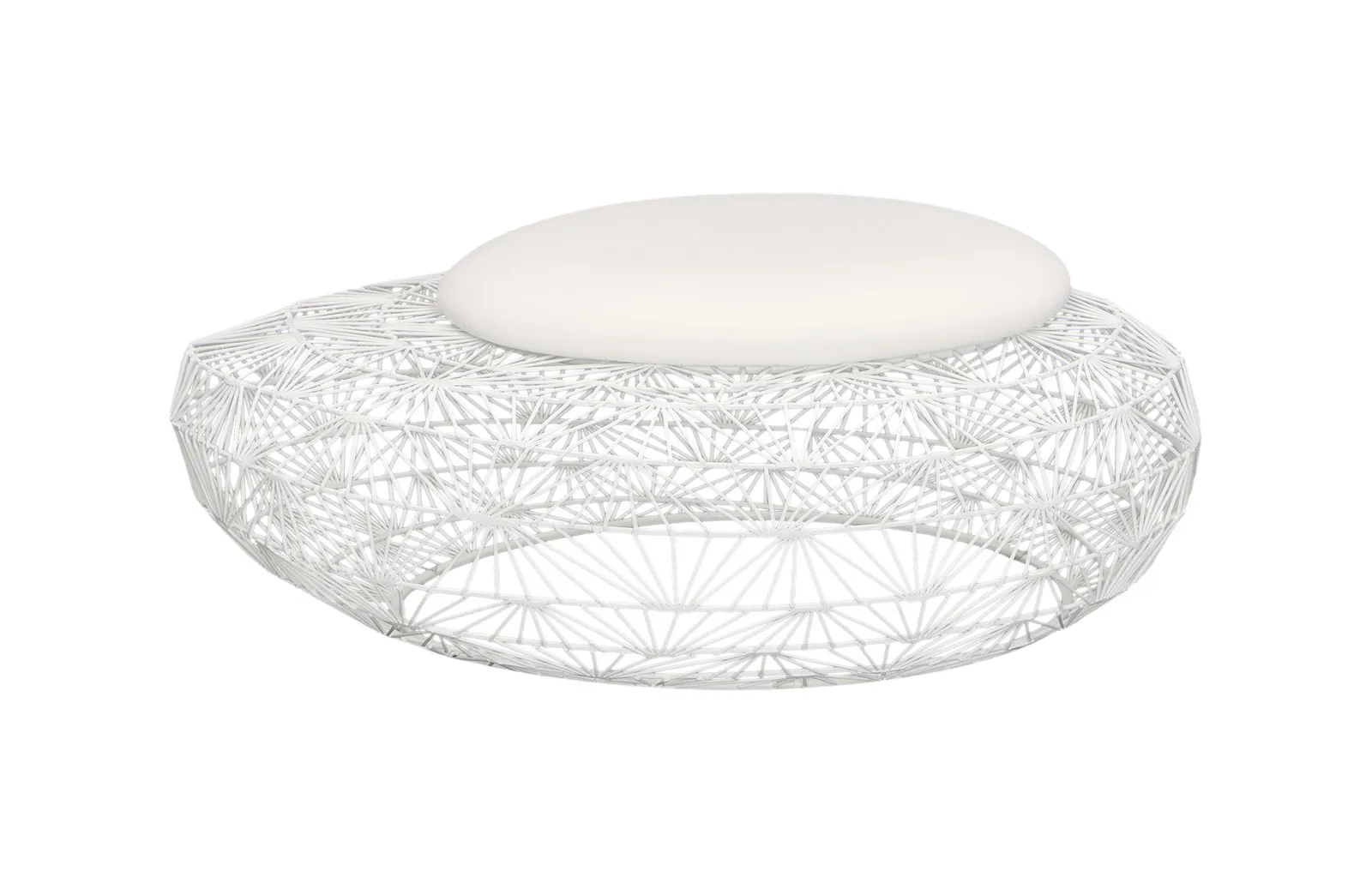 Wire Mesh Stone Stool with Cushion, LG