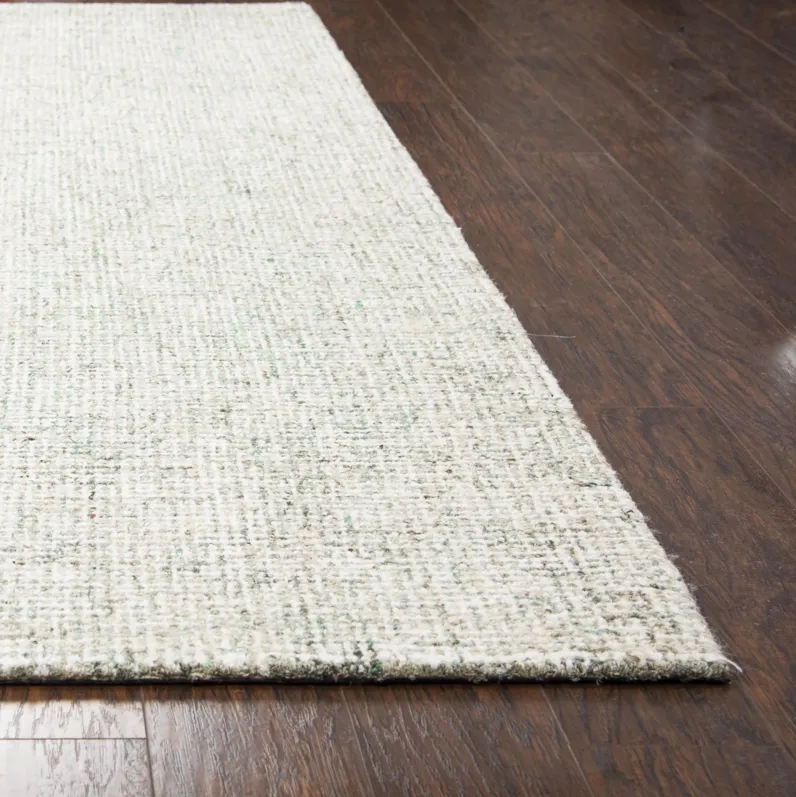 Brindleton Green Tweed Wool 3' x 5' Rectangle Rug