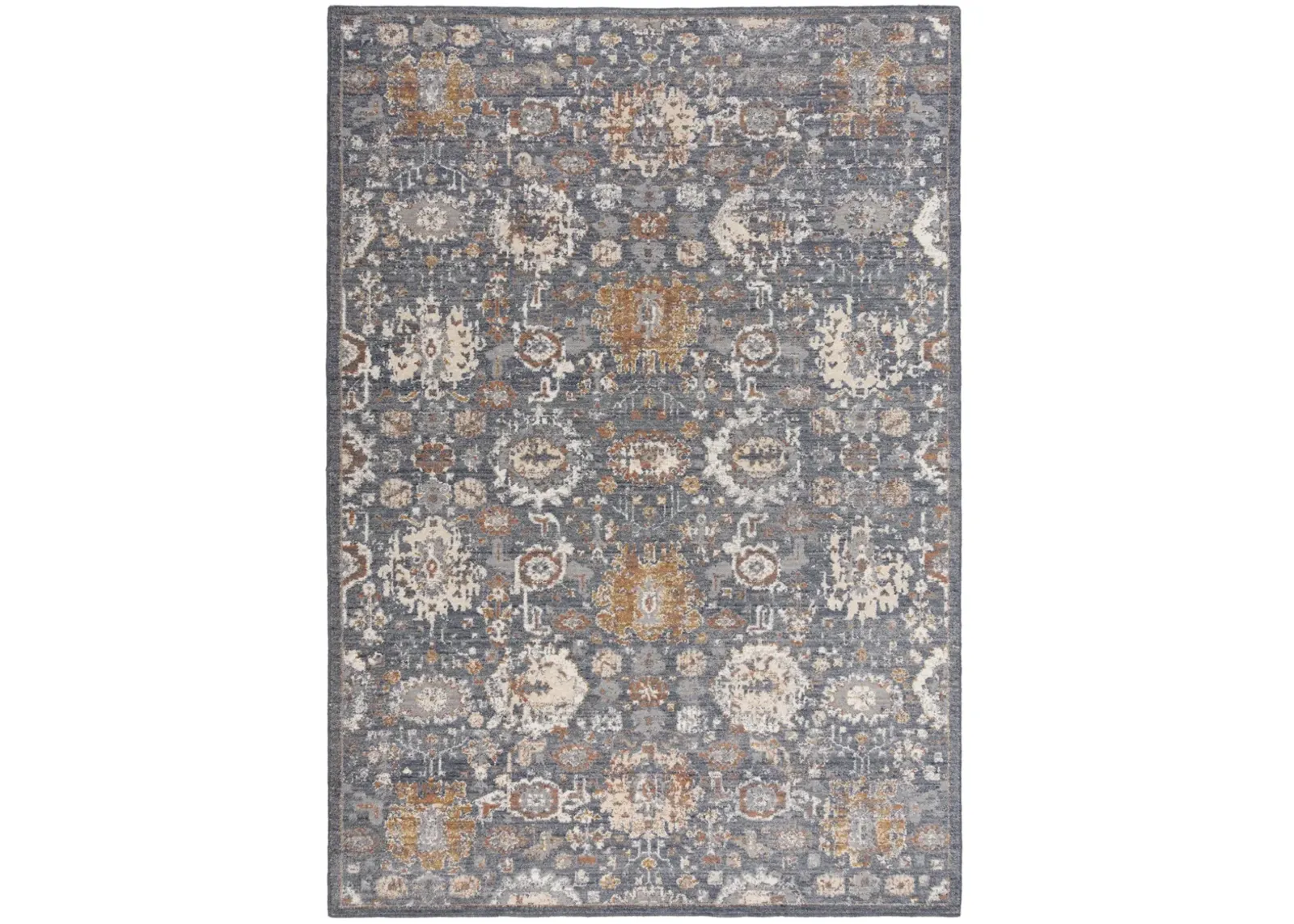 Ventura Blue Classic Persian Washed Wool 5' x 8' Rectangle Rug