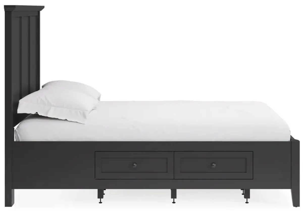 Grace King-Size Four Drawer Platform Storage Bed In Raven Black