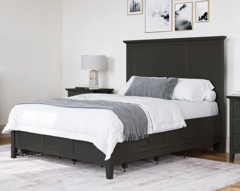 Grace King-size Four Drawer Platform Storage Bed in Raven Black