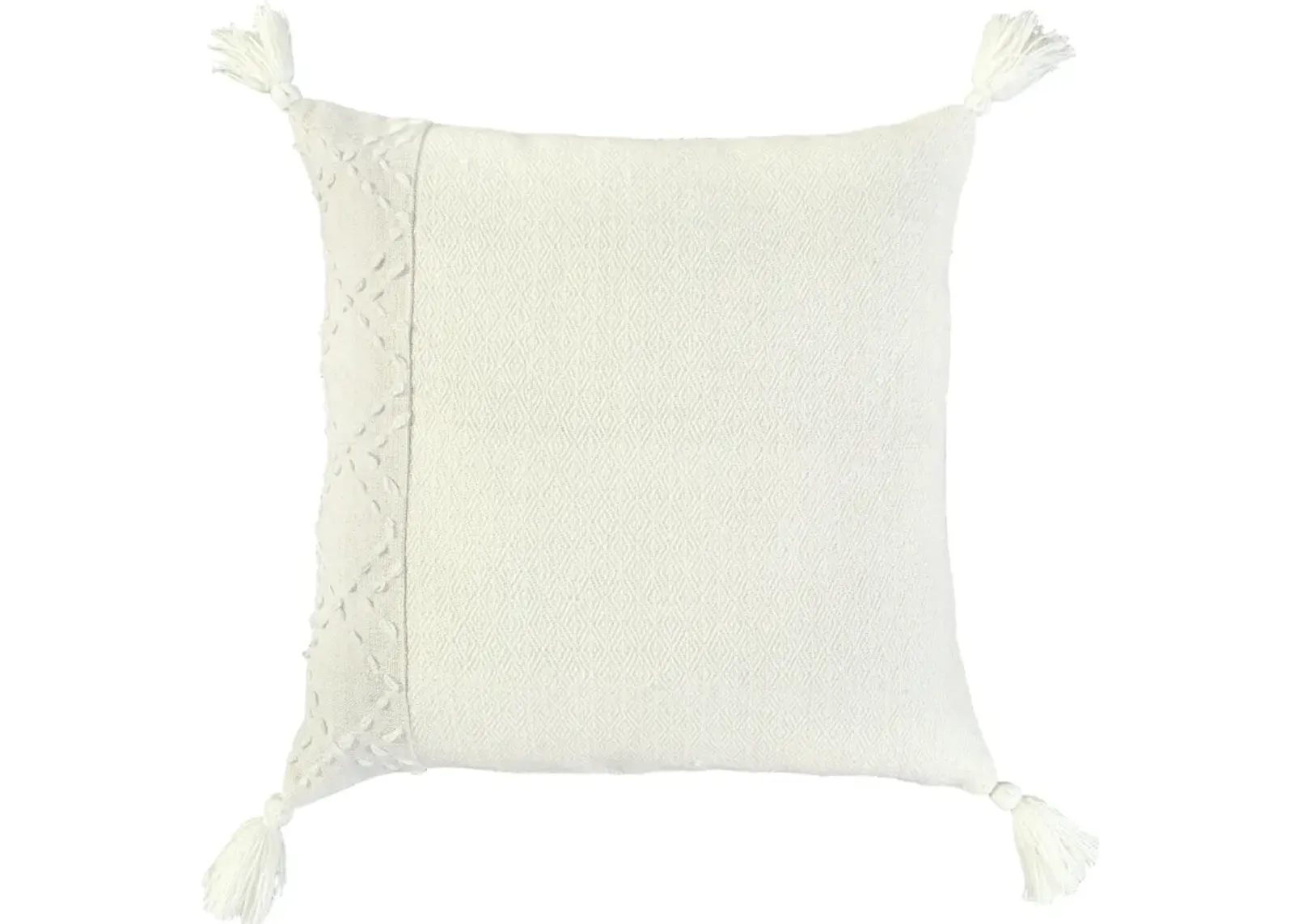 INDOOR OUTDOOR Color Block Ivory/Ivory Pillow