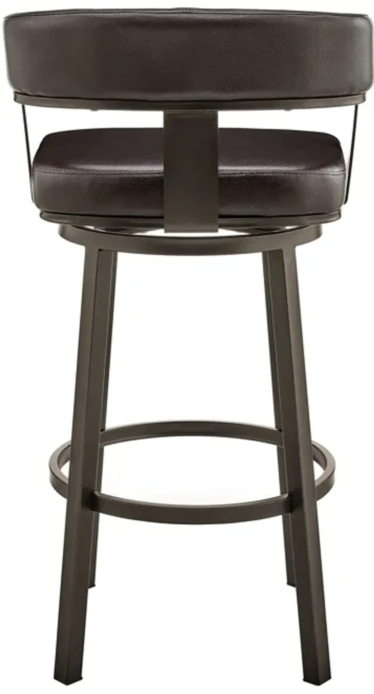 Cohen 26" Counter Height Swivel Bar Stool in Java Brown Finish and Chocolate Faux Leather