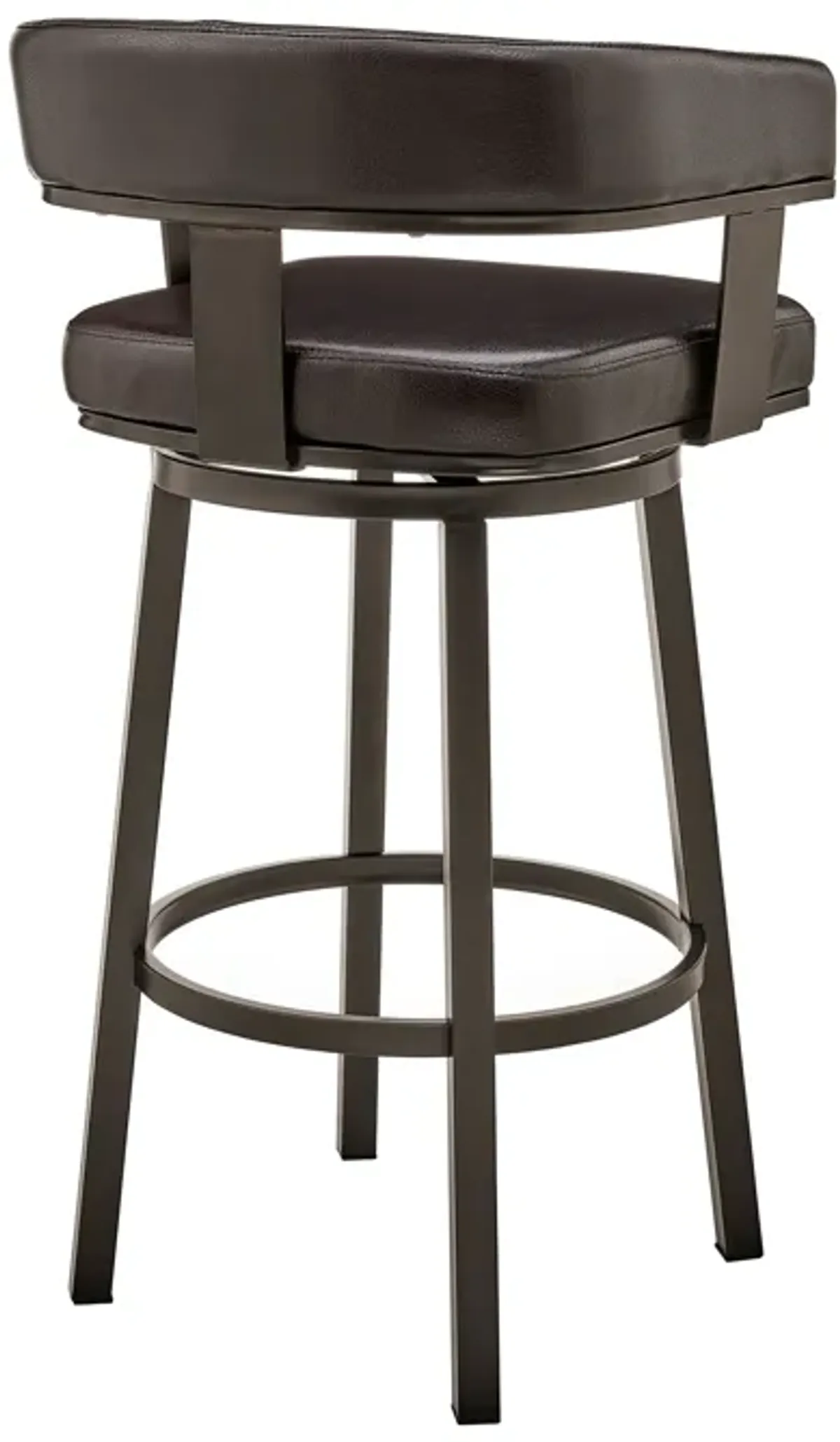 Cohen 26" Counter Height Swivel Bar Stool in Java Brown Finish and Chocolate Faux Leather