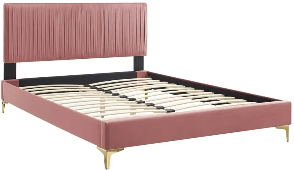 Peyton Performance Velvet Queen Platform Bed