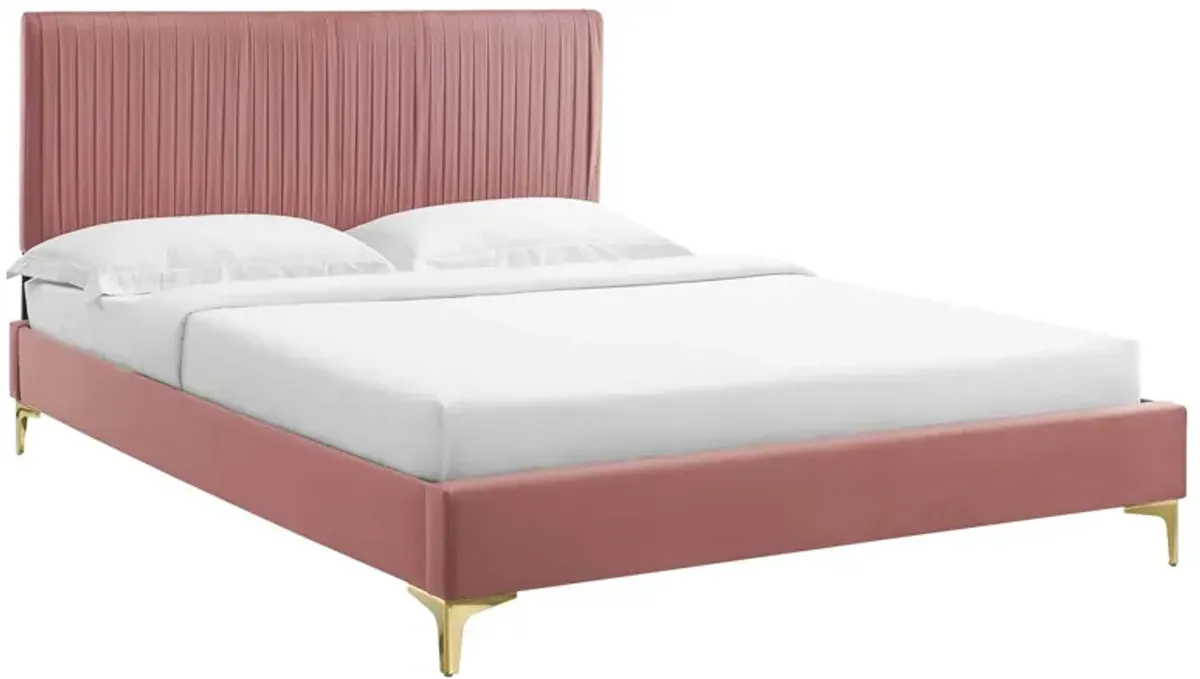 Peyton Performance Velvet Queen Platform Bed