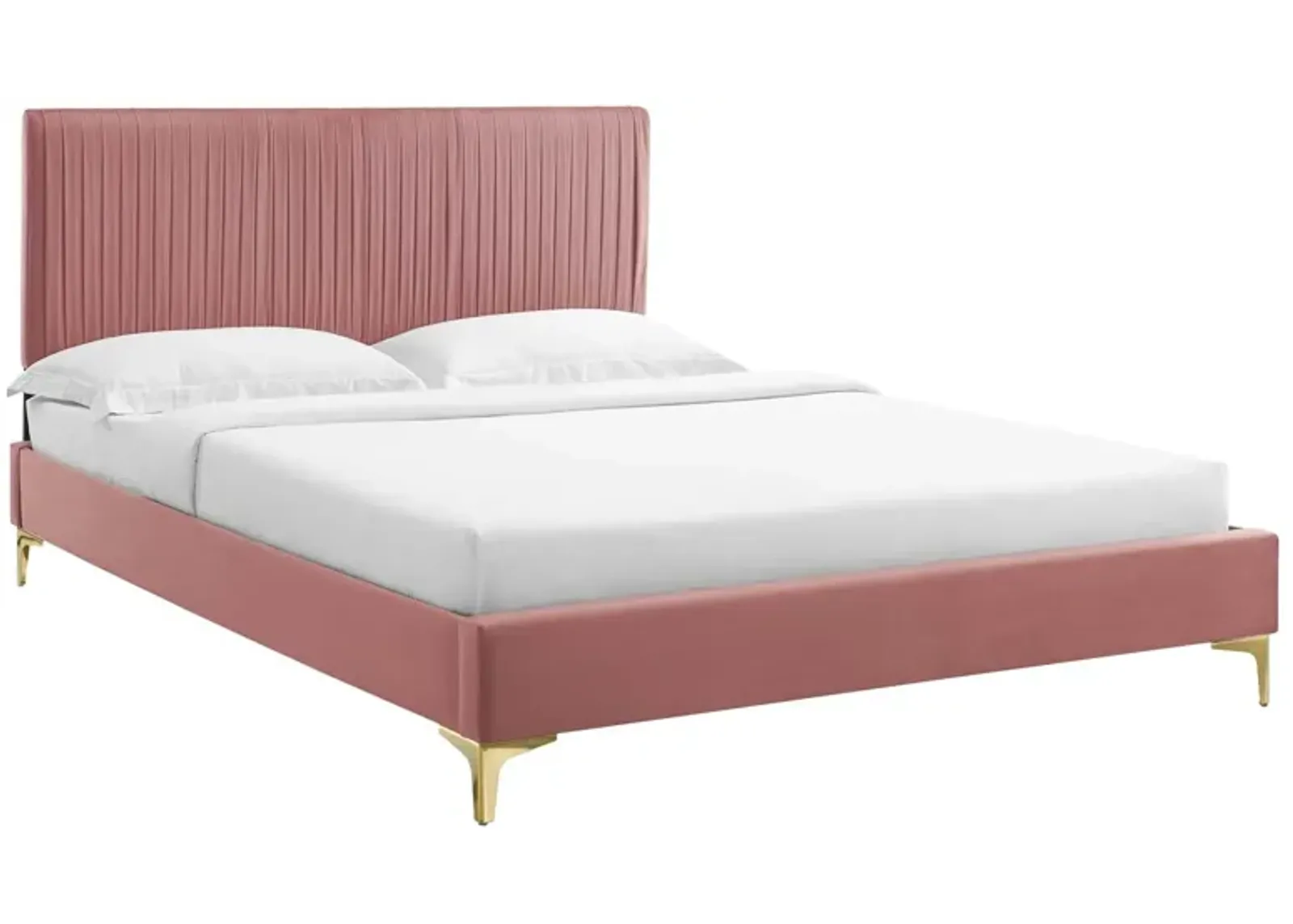 Peyton Performance Velvet Queen Platform Bed