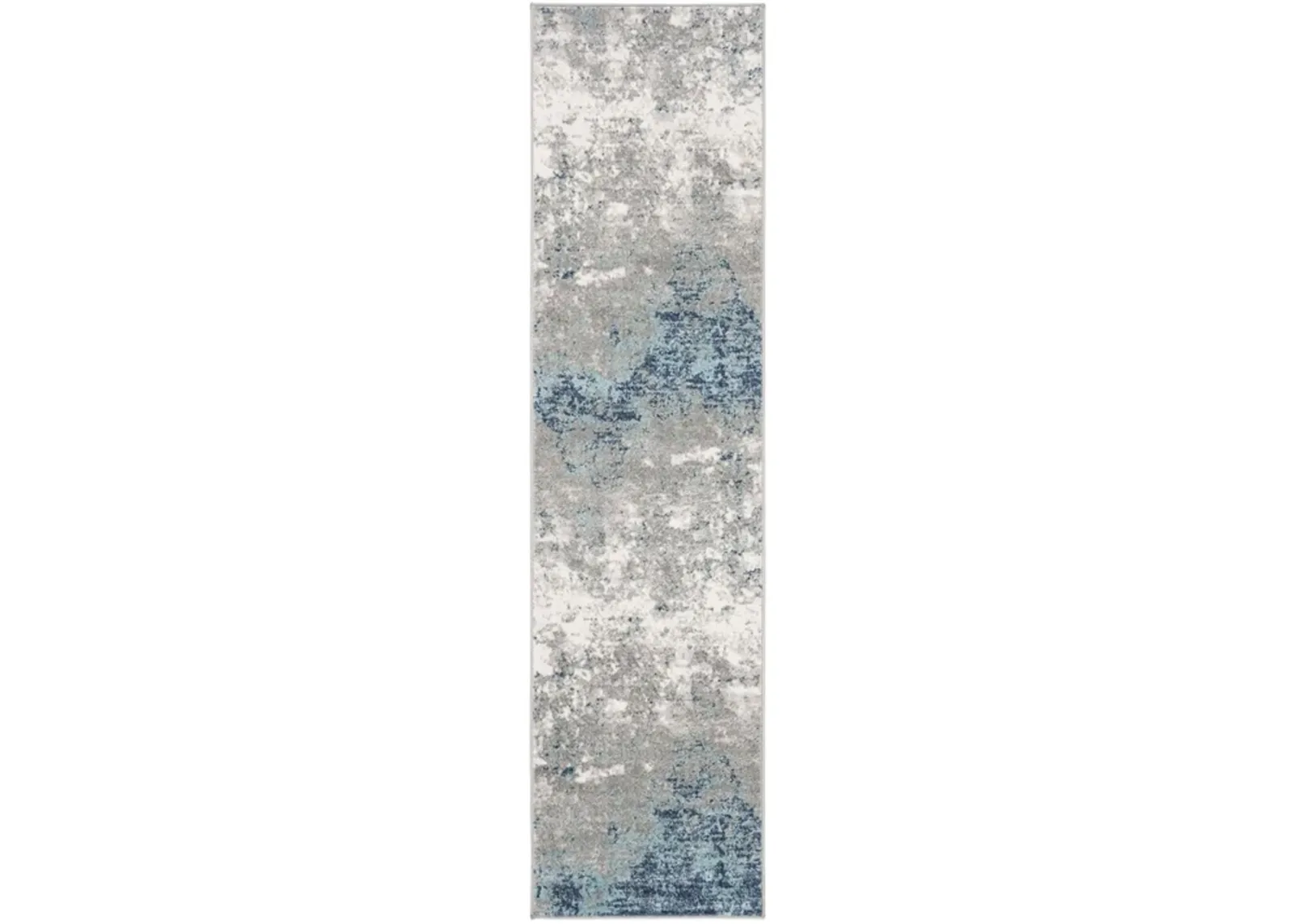 Brentwood 822 Light Grey / Blue 2' X 16' Runner Powerloomed Rug