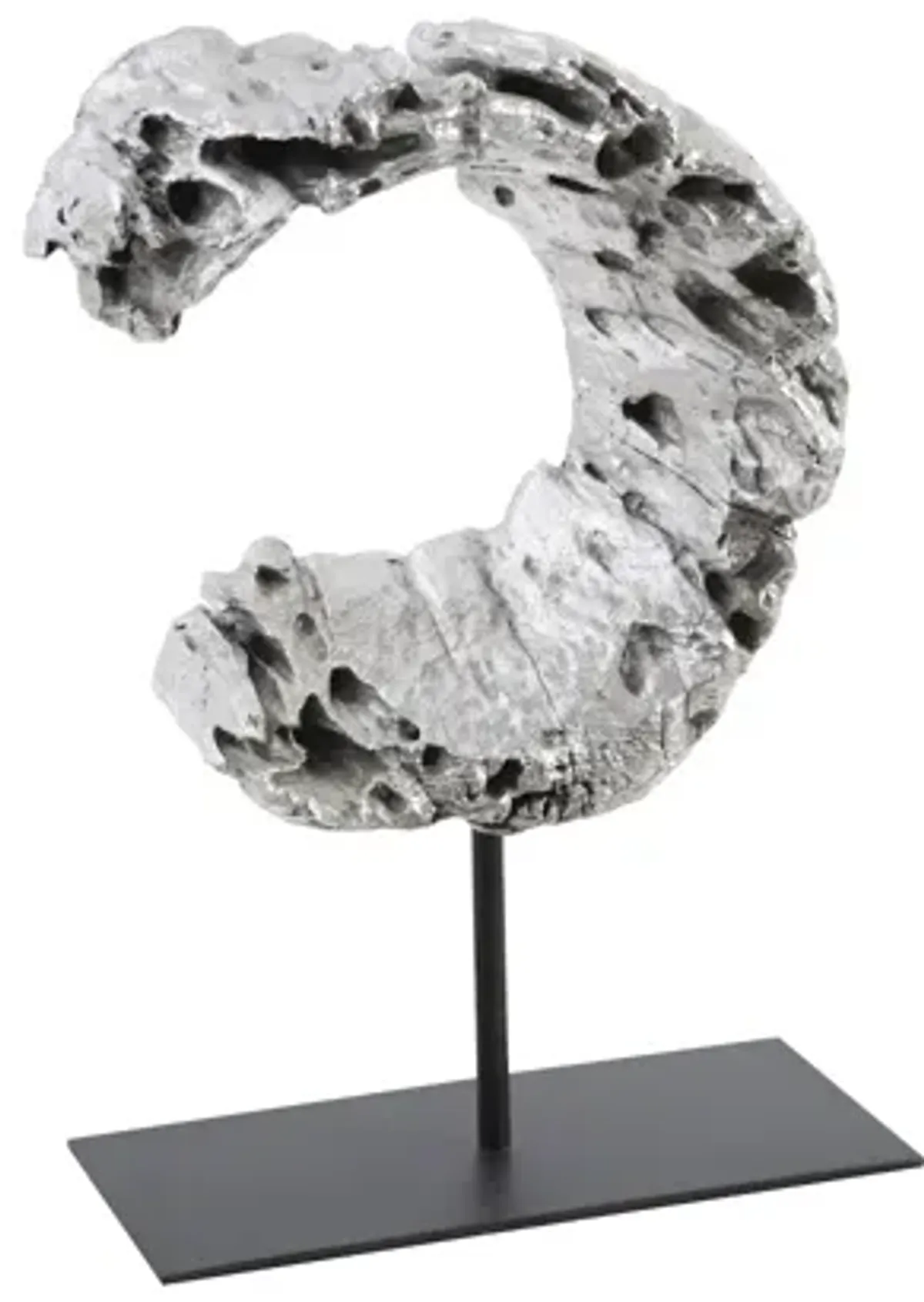 Cast Eroded Wood Circle on Stand