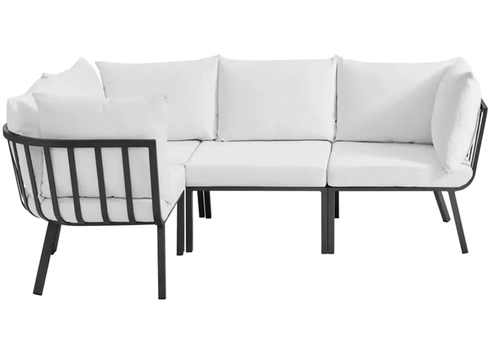 Riverside 4 Piece Outdoor Patio Aluminum Sectional