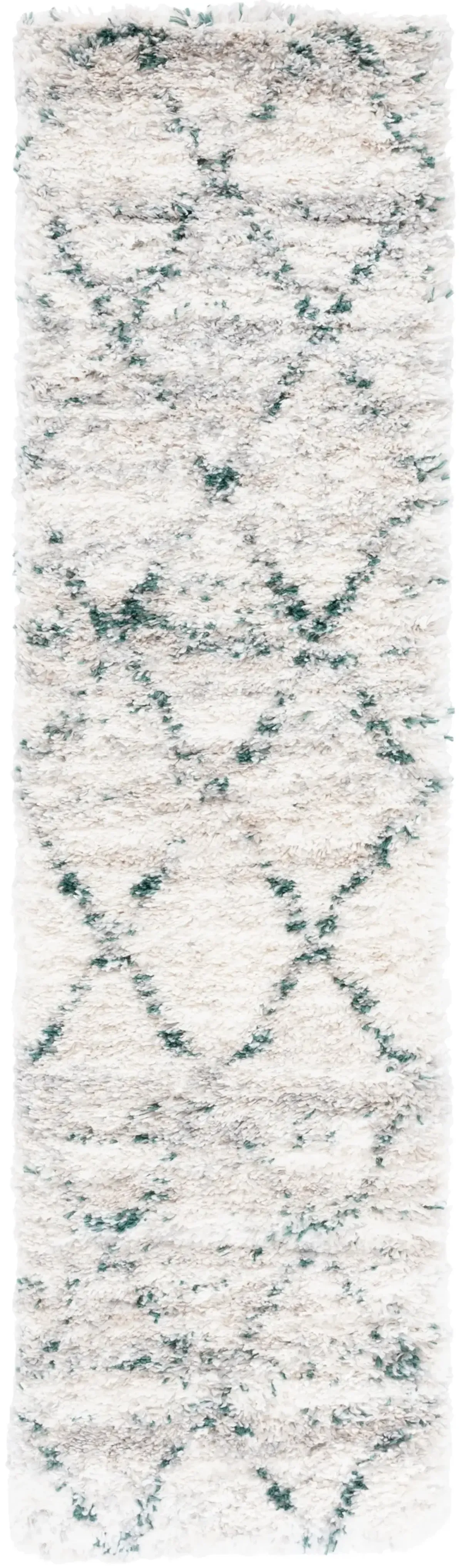 FONTANA SHAG 886 GREEN  2'-3' x 8' Runner Rug