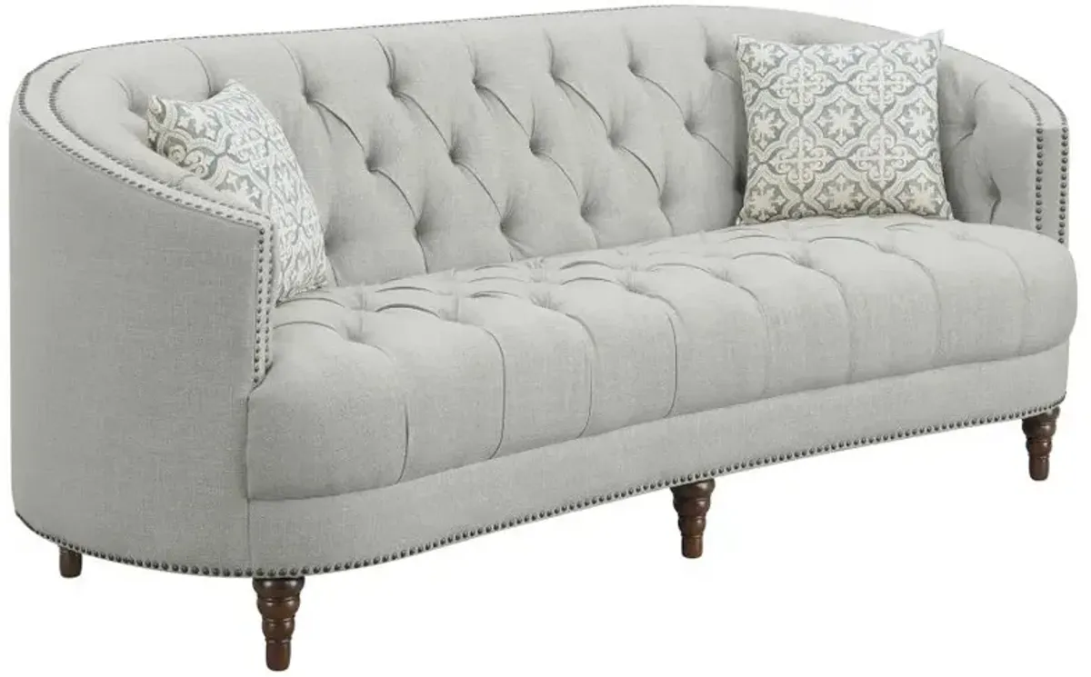 Avonlea Upholstered Tufted Living Room Set Grey