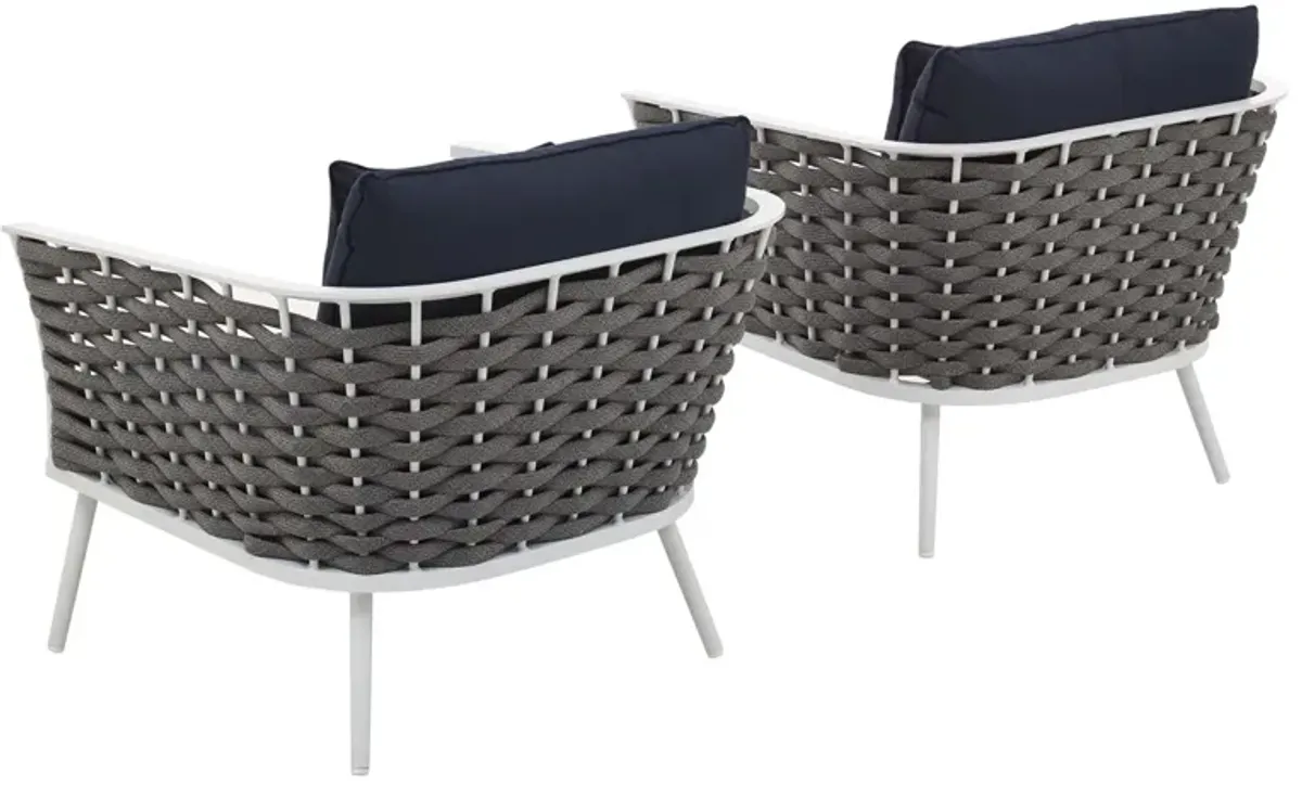 Stance Armchair Outdoor Patio Aluminum Set of 2