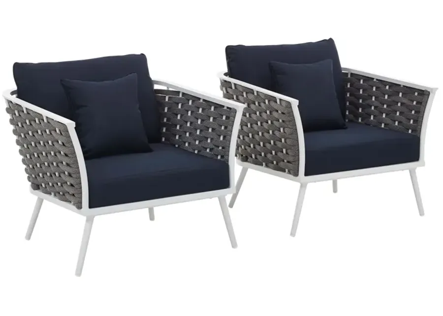 Stance Armchair Outdoor Patio Aluminum Set of 2