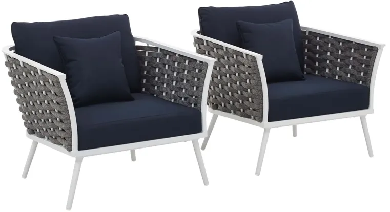 Stance Armchair Outdoor Patio Aluminum Set of 2