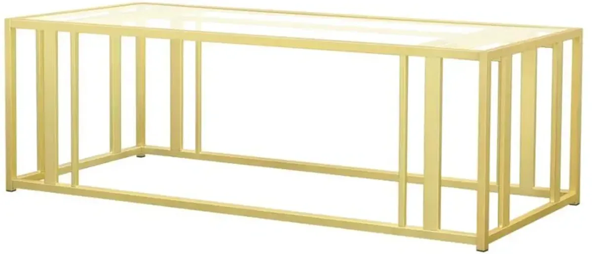 Adri Metal Frame Coffee Table Matte Brass