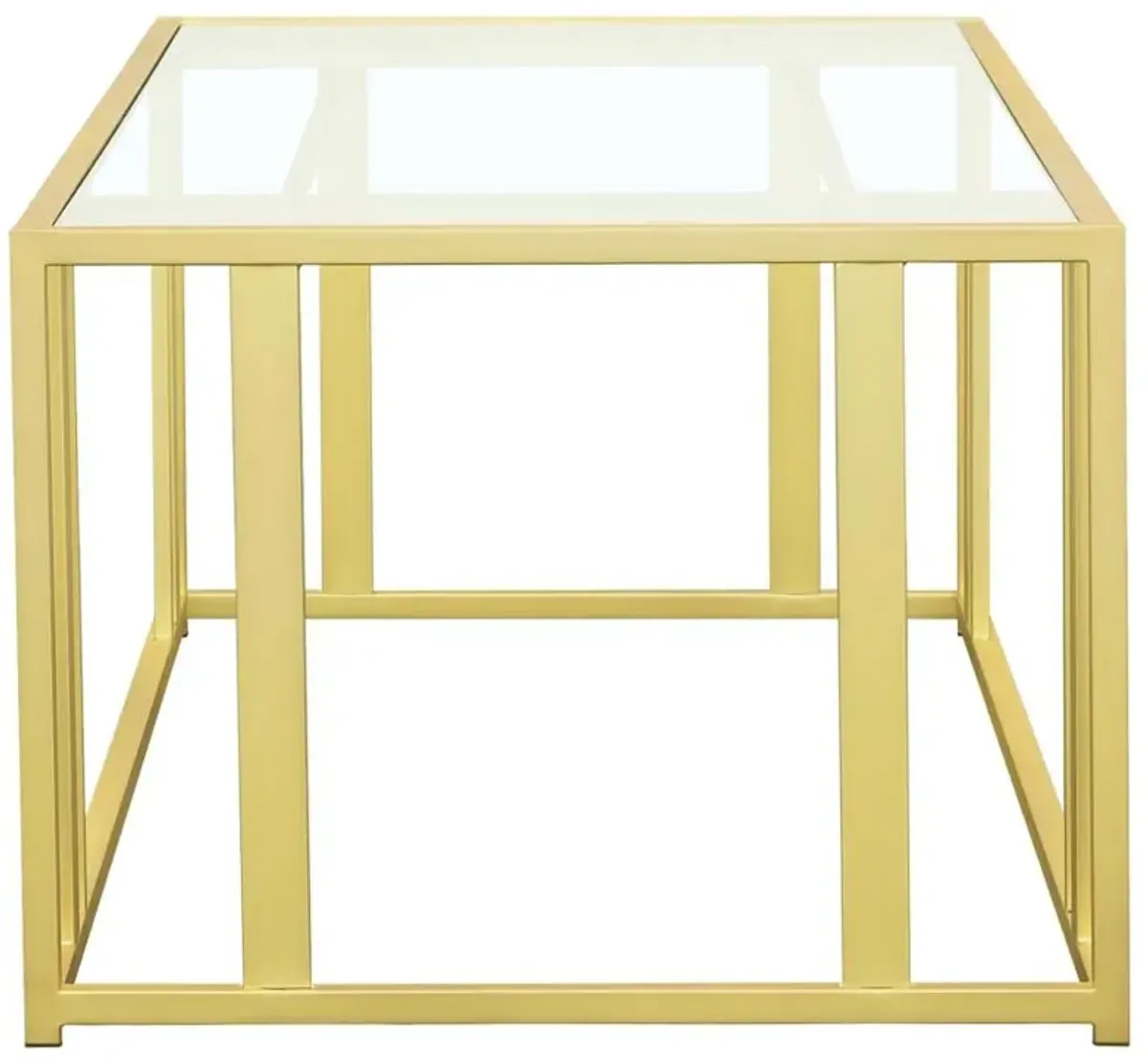 Adri Metal Frame Coffee Table Matte Brass