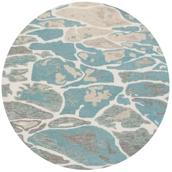 ABSTRACT Hand Tufted 6' x 6' Round area rug