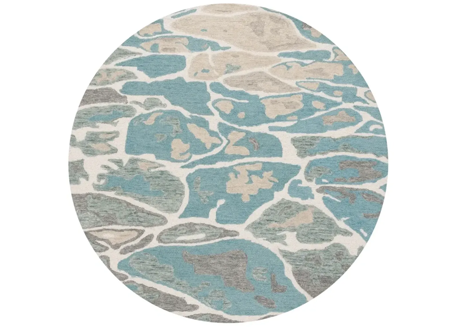 ABSTRACT 975 BLUE  6' x 6' Round Round Rug