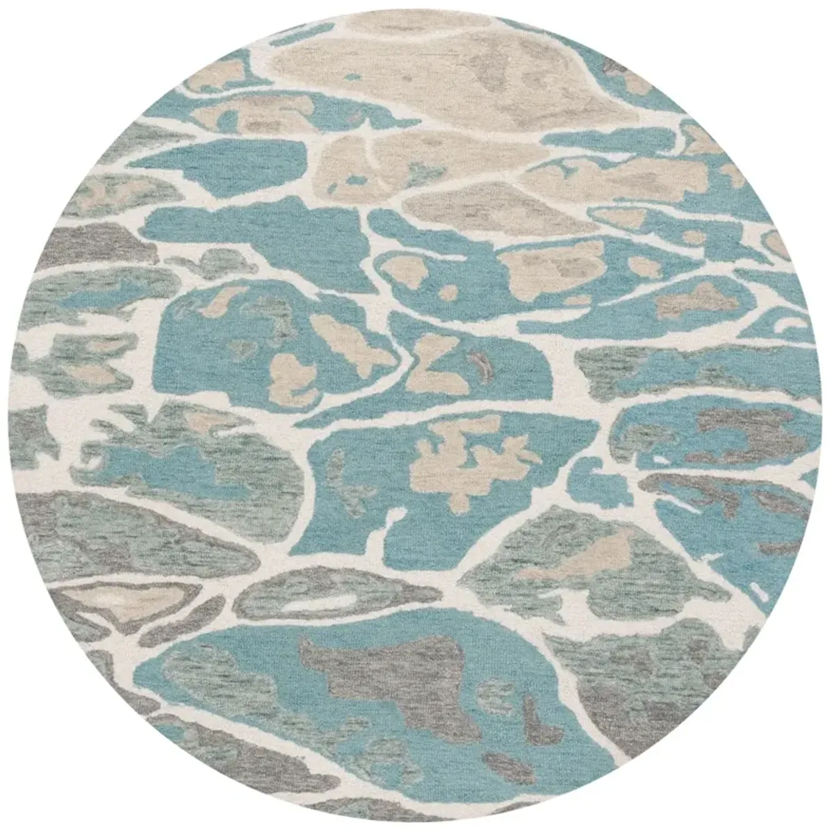 ABSTRACT 975 BLUE  6' x 6' Round Round Rug