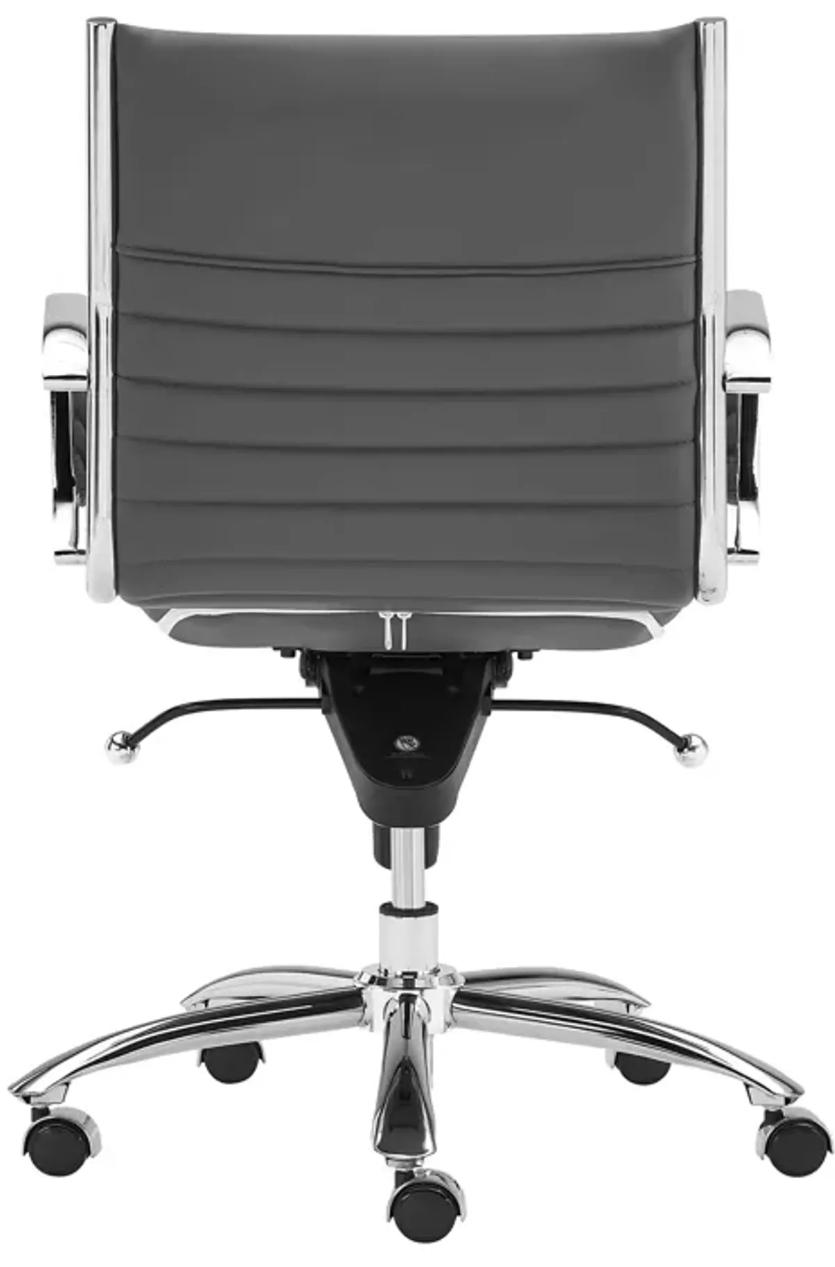 Dirk Low Back Office Chair in Gray with Chromed Steel Base