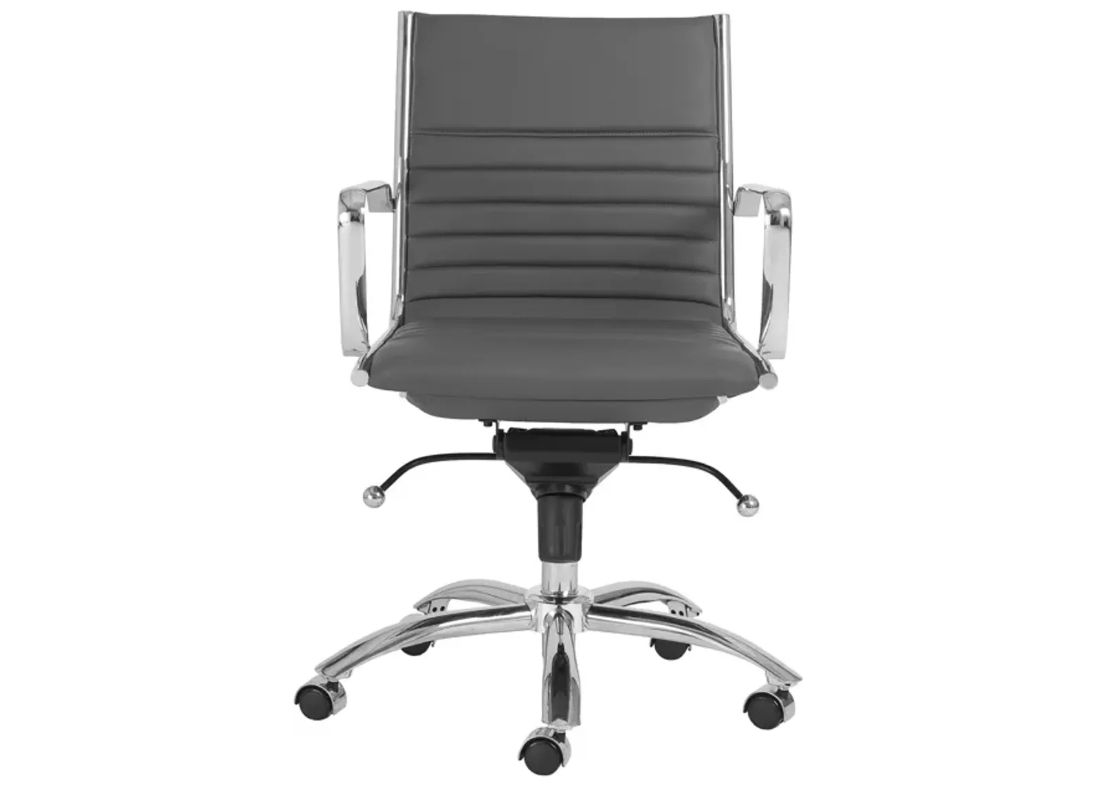 Dirk Low Back Office Chair in Gray with Chromed Steel Base