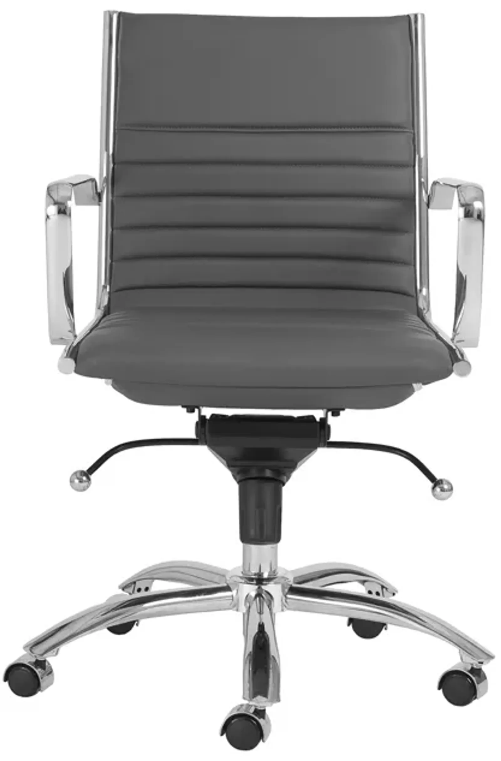 Dirk Low Back Office Chair in Gray with Chromed Steel Base