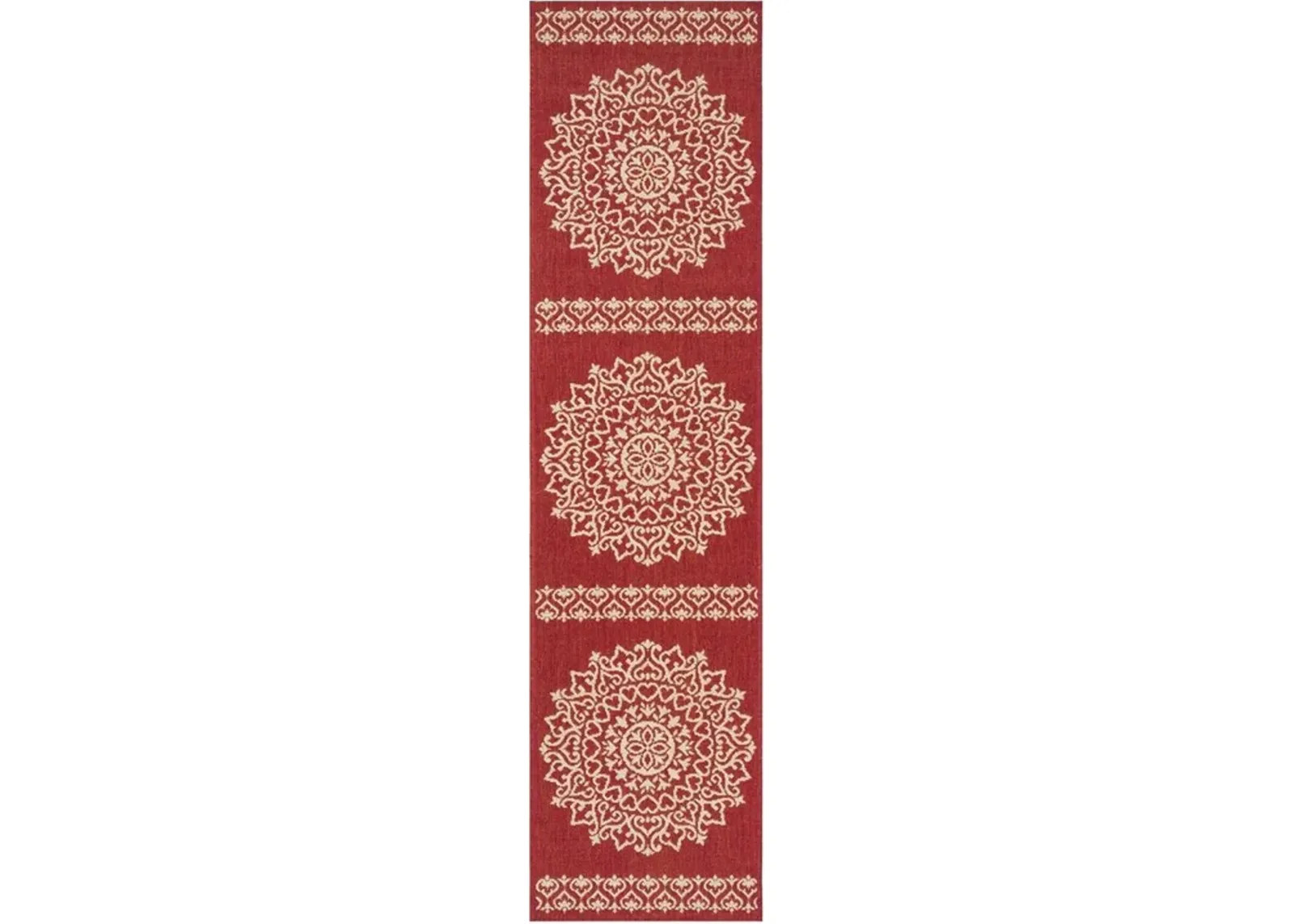 Safavieh BEACH HOUSE Collection BHS183Q-28 Red / Creme 2'-2" X 8'