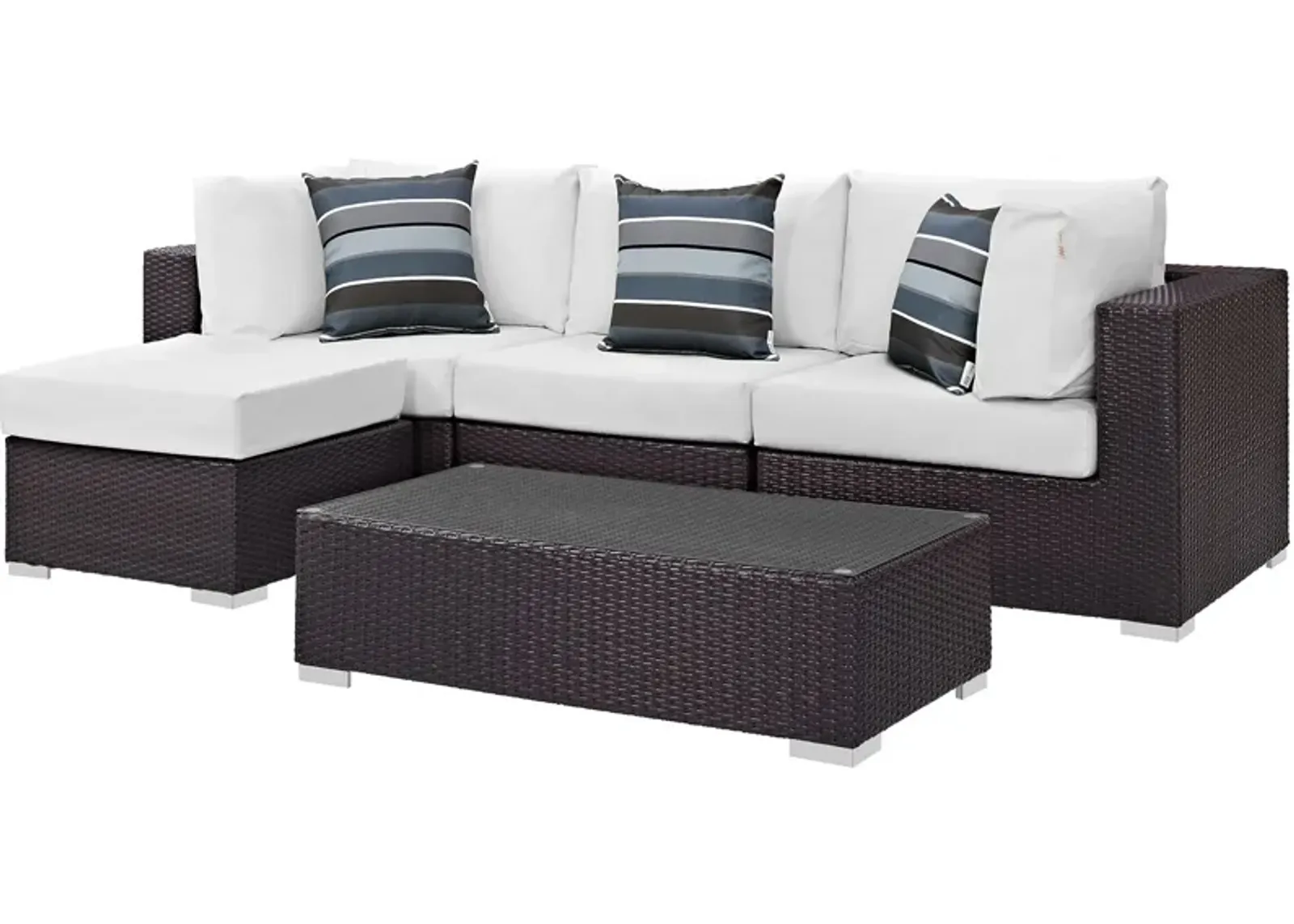 Convene 5 Piece Outdoor Patio Sectional Set