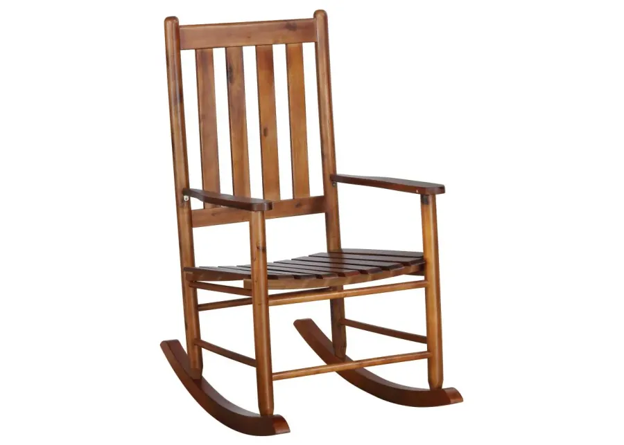 Annie Slat Back Wooden Rocking Chair Golden Brown