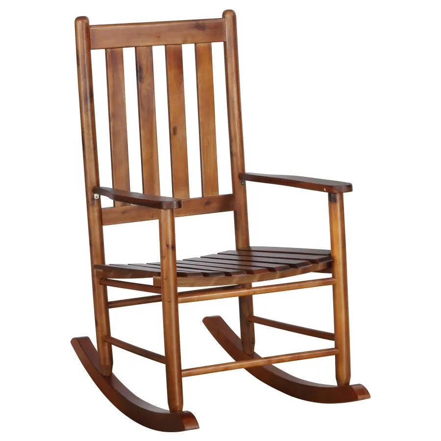 Annie Slat Back Wooden Rocking Chair Golden Brown