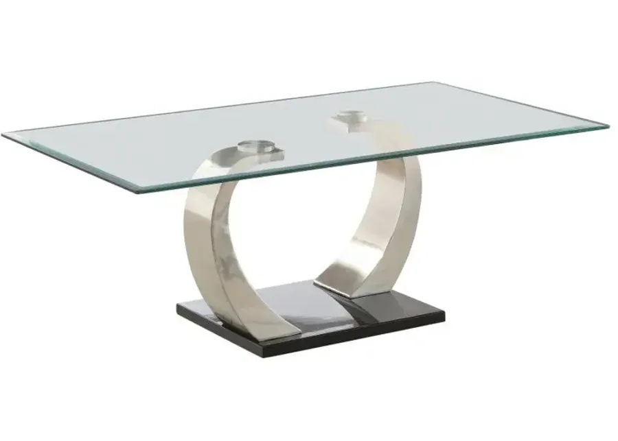 Pruitt Glass Top Coffee Table Clear and Satin