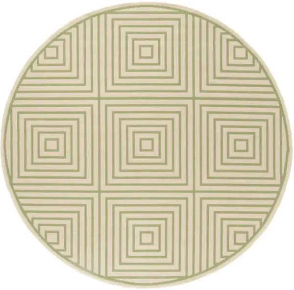 LINDEN 123 Collection LND123V-6R Cream / Olive 6'-7" X 6'-7" Round
