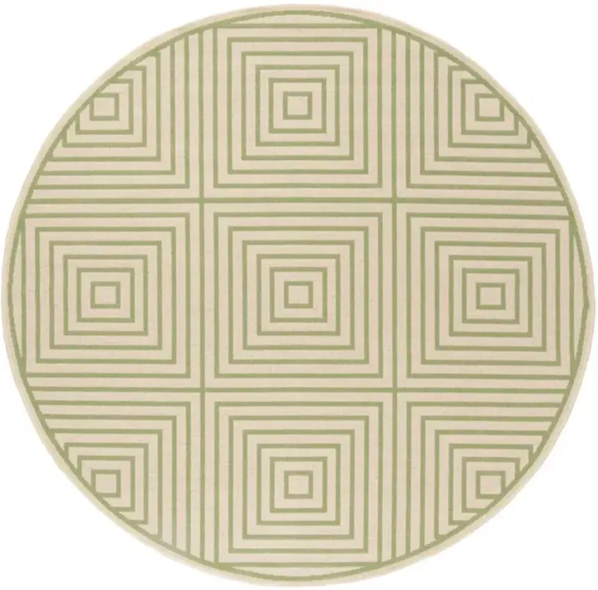 LINDEN 123 Collection LND123V-6R Cream / Olive 6'-7" X 6'-7" Round