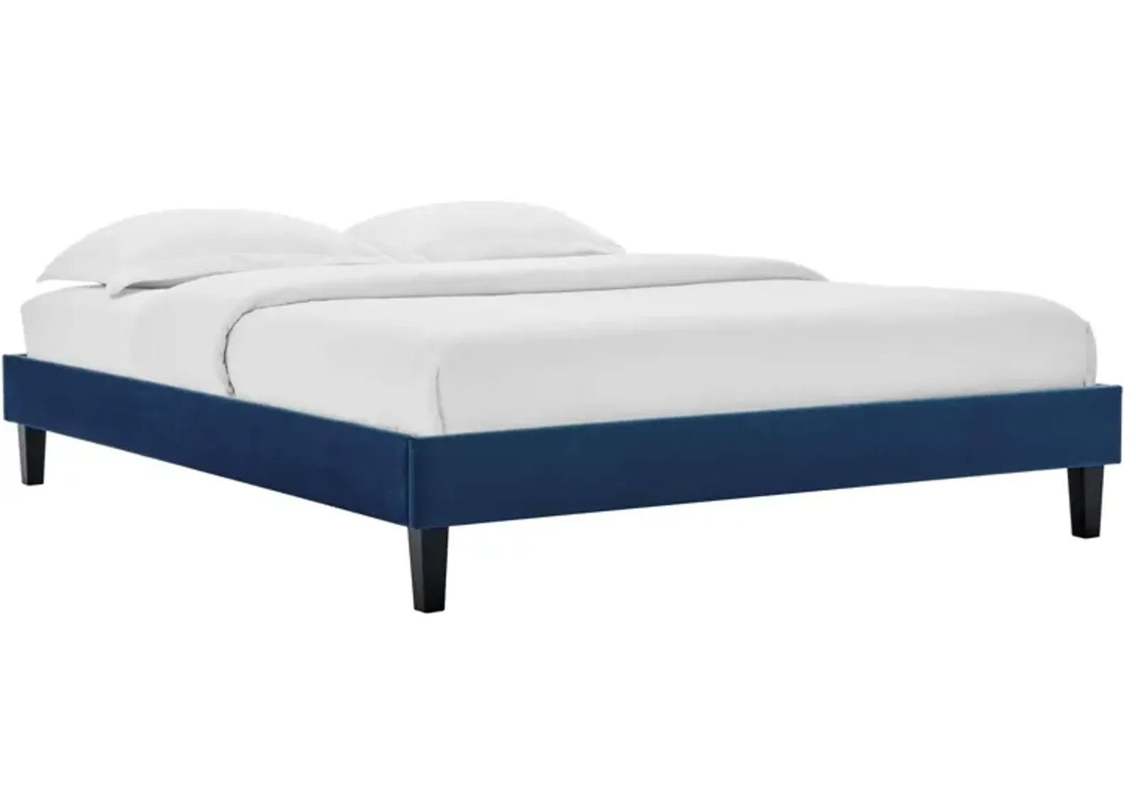 Reign Queen Performance Velvet Platform Bed Frame