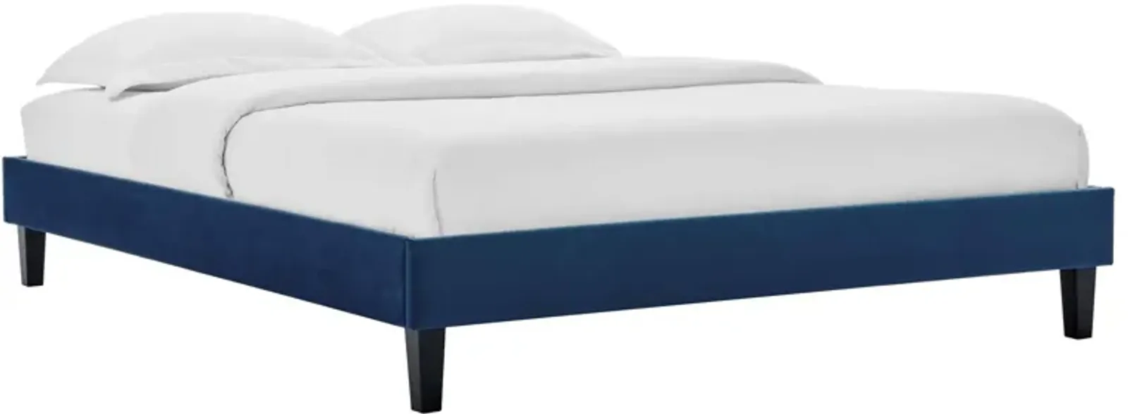 Reign Queen Performance Velvet Platform Bed Frame