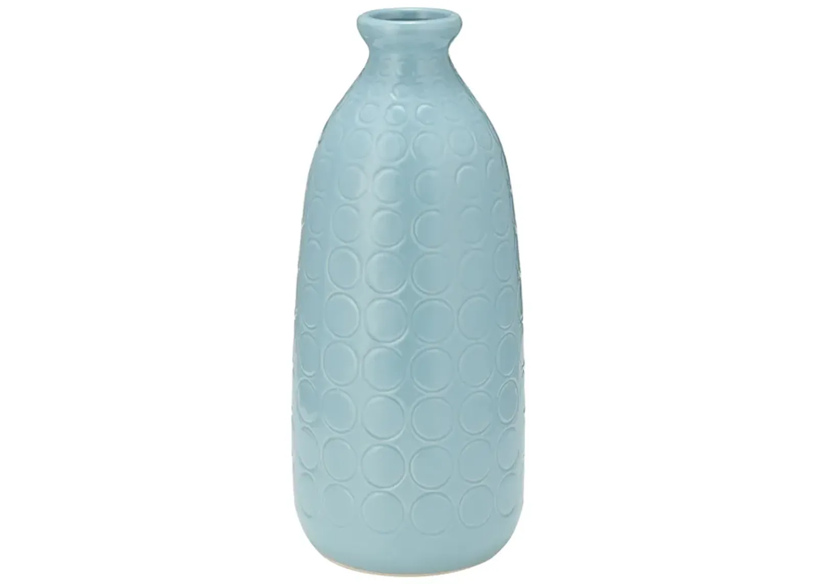 Cer, 12" Circles Vase, Aqua Haze