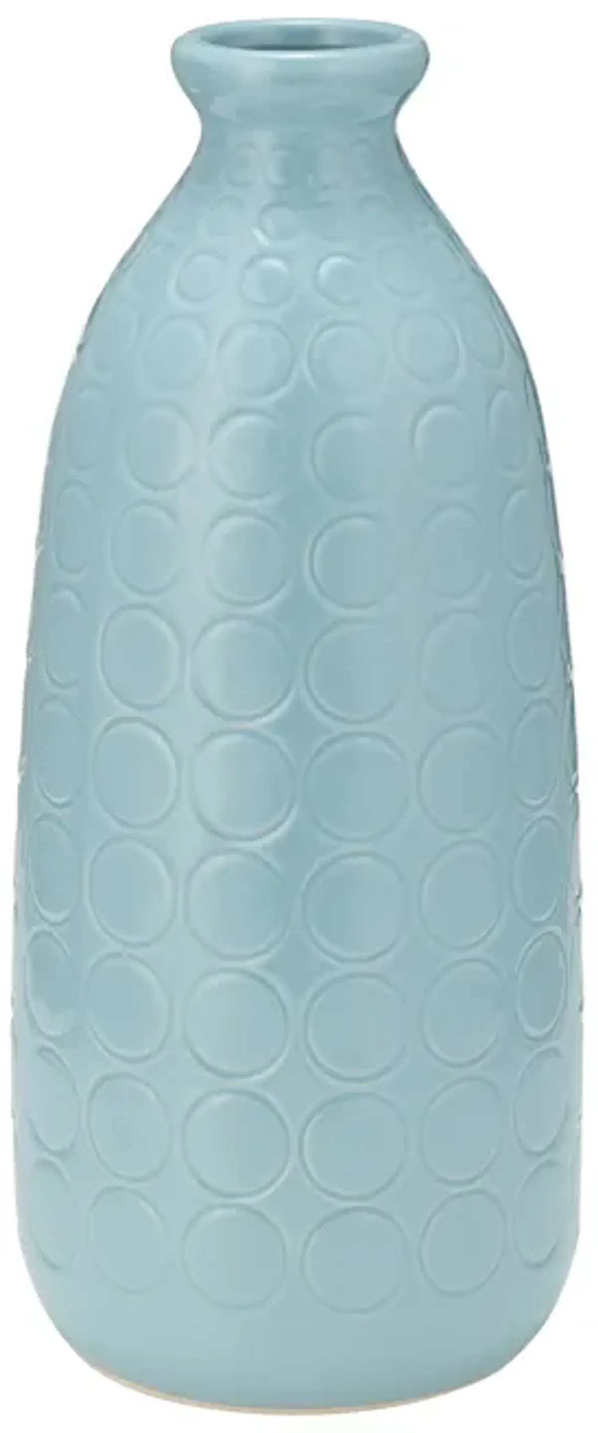 Cer, 12" Circles Vase, Aqua Haze