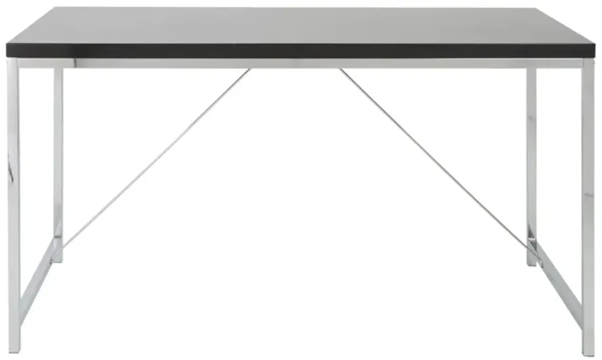 Gilbert Desk in Black with Chrome Steel Frame