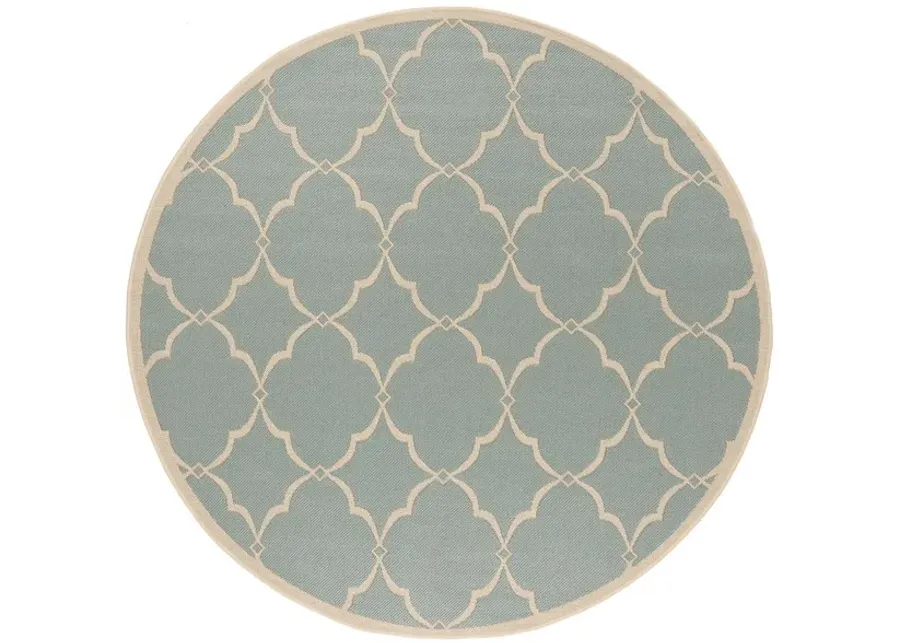 LINDEN 125 Collection LND125K-6R Aqua / Cream 6'-7" X 6'-7" Round