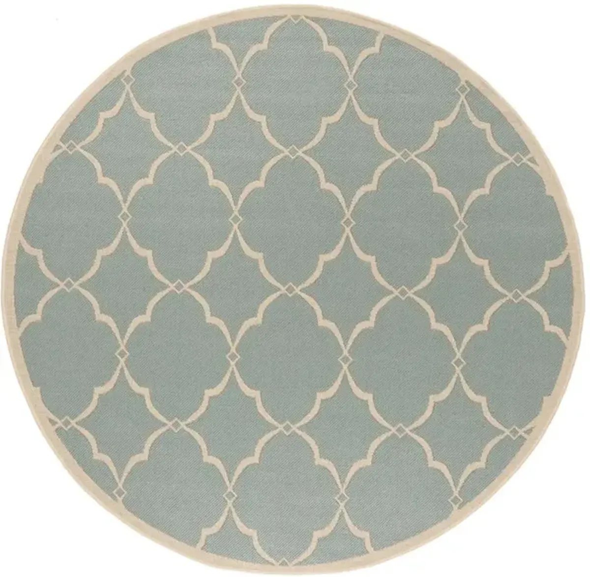 LINDEN 125 Collection LND125K-6R Aqua / Cream 6'-7" X 6'-7" Round