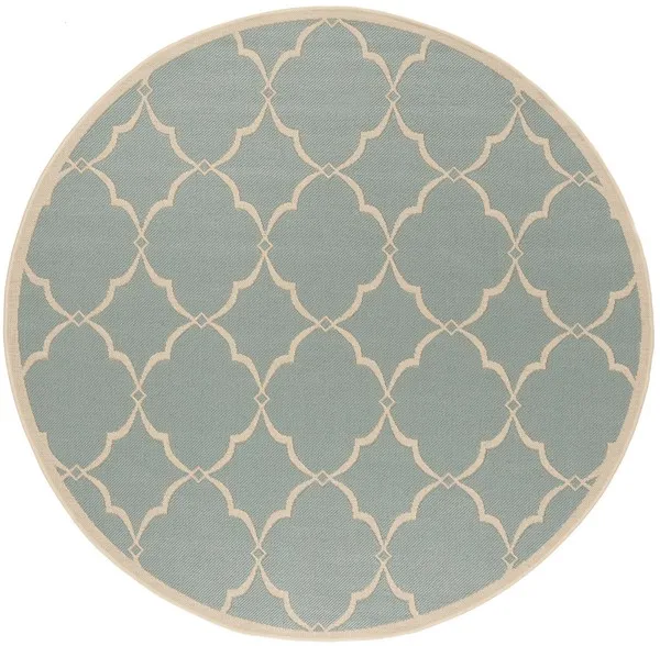 LINDEN 125 Collection LND125K-6R Aqua / Cream 6'-7" X 6'-7" Round