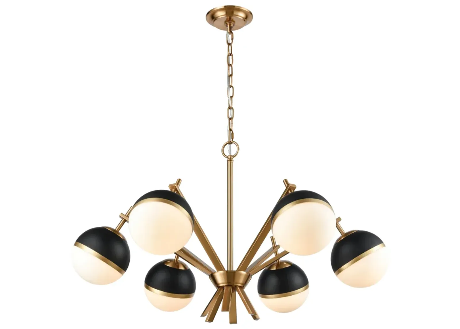 Blind Tiger 32" Wide 6-Light Chandelier - Black