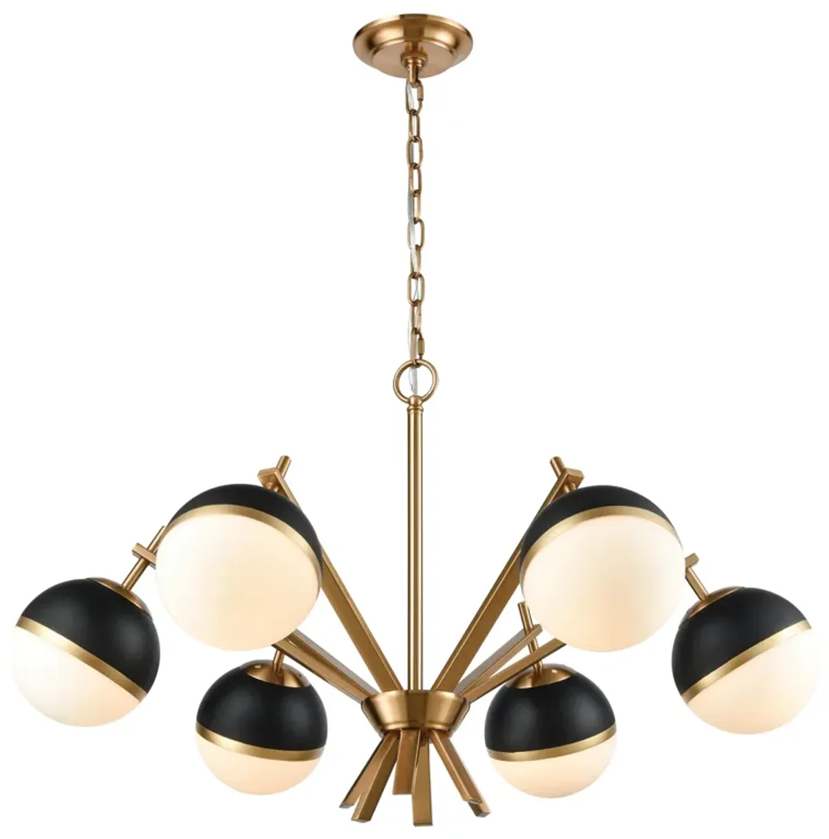 Blind Tiger 32" Wide 6-Light Chandelier - Black