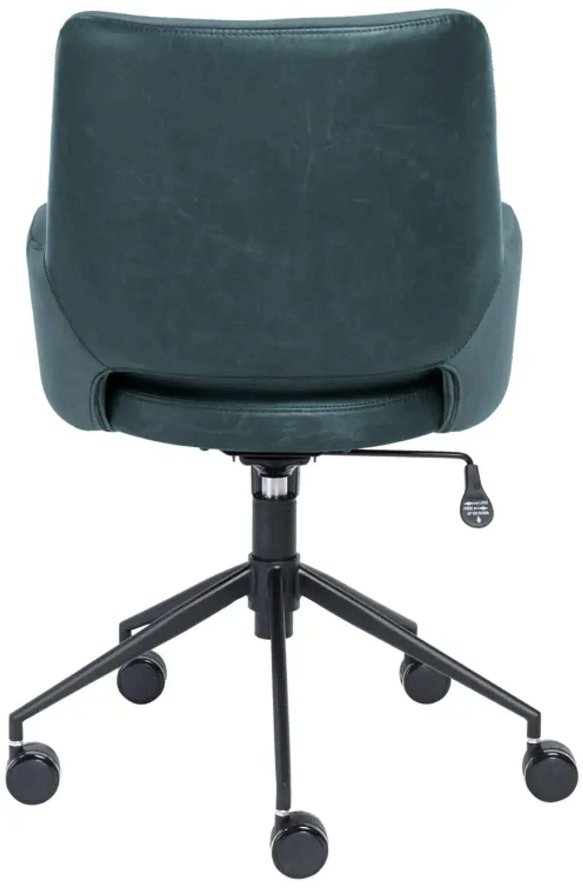 Desi Tilt Office Chair in Blue "Velvet-like" Fabric and Leatherette with Black Base